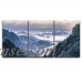 wall26 3 Panel Canvas Wall Art - Chinese Ink Painting Style Alone Boat on Calm River among Mountains in Mist - Giclee Print Gallery Wrap Modern Home Decor Ready to Hang - 16"x24" x 3 Panels   